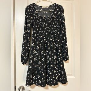Liberty Love Long Sleeved Floral Black Dress